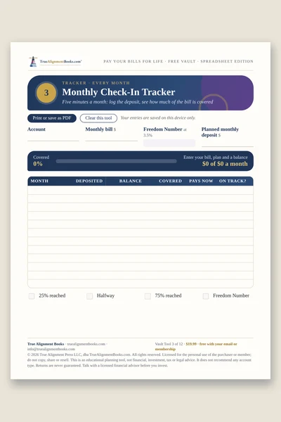 Monthly Check-In Tracker page preview