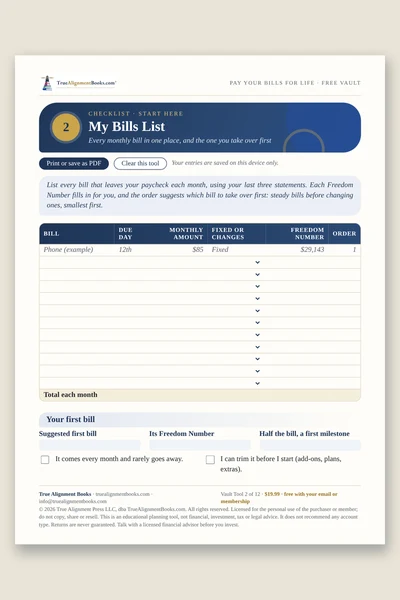 My Bills List page preview