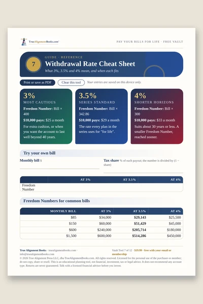 Withdrawal Rate Cheat Sheet page preview
